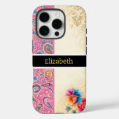 パステル調のペイズリーの花と愛らしいピンクの花柄 Case-Mate iPhoneケース (裏面)