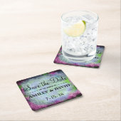 パステル調のペンキの黒の背景のコースター スクエアペーパーコースター (インサイチュ)