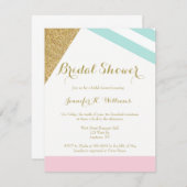 パステル調のモダンで幾何学的なブライダルシャワー招待状 招待状 (正面/裏面)