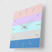 パステル調のモモの紫色の真新しい灰色青色のブロック スクエア壁時計 (傾斜)