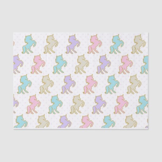パステル調のユニコーンのティッシュペーパー 薄葉紙 (正面)