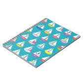 パステル調のヨットパターン ノートブック (左側)