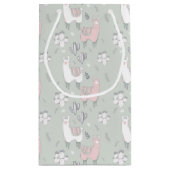 パステル調のラマパターン スモールペーパーバッグ (裏面)