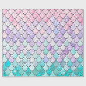 パステル調の人魚の女の子のギフトの包装紙 ラッピングペーパー (フラット)