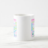 パステル調の体操はタイポグラフィを言い表わします コーヒーマグカップ (中央)