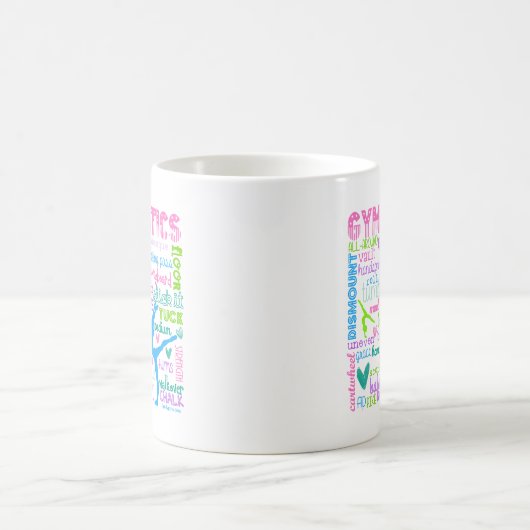 パステル調の体操はタイポグラフィを言い表わします コーヒーマグカップ (中央)