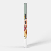 パステル調の可愛い花の水彩画 3枚の写真と名前 SAMSUNG GALAXYケース (右側面)