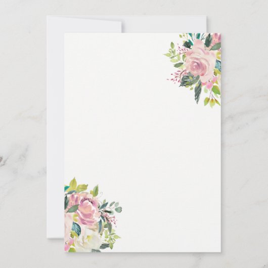 パステル調の夏の花の誕生日のパーティの招待状 招待状 (裏面)