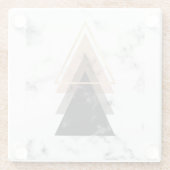 パステル調の大理石のプリントのデザイン ガラスコースター (裏面)