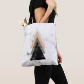 パステル調の大理石のプリントのデザイン トートバッグ (クローズアップ)