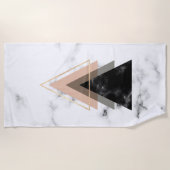 パステル調の大理石のプリントのデザイン ビーチタオル (正面)