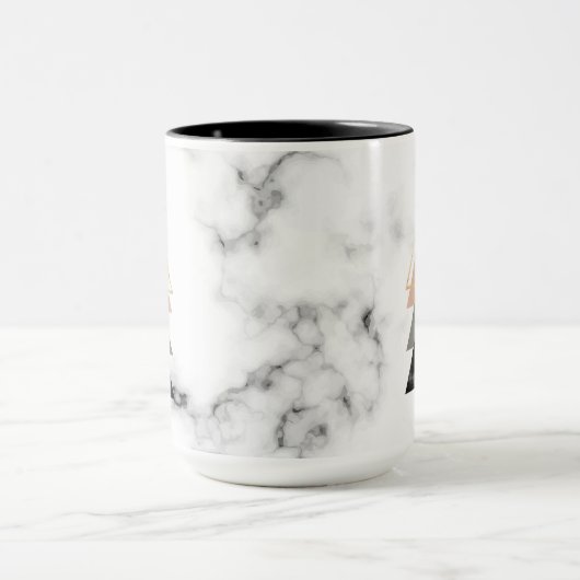 パステル調の大理石のプリントのデザイン マグカップ (中央)