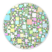 パステル調の小型箱のアートワークのデザイン セラミックノブ (正面)