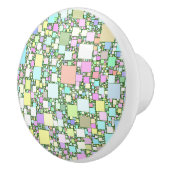 パステル調の小型箱のアートワークのデザイン セラミックノブ (右)