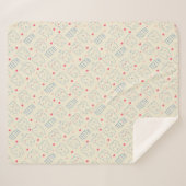 パステル調の幸せな歯パターン シェルパブランケット (正面(横))