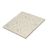 パステル調の幸せな歯パターン タイル (側面)