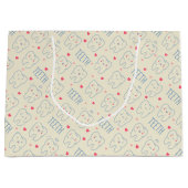 パステル調の幸せな歯パターン ラージペーパーバッグ (正面)