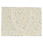 パステル調の幸せな歯パターン ラージペーパーバッグ (裏面)