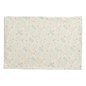 パステル調の幸せな歯パターン 枕カバー (裏面-左)