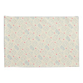 パステル調の幸せな歯パターン 枕カバー (裏面-右)