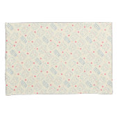 パステル調の幸せな歯パターン 枕カバー (正面右)