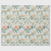 パステル調の摂政期の庭の花々 ラッピングペーパー (フラット)