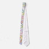 パステル調の春の花のタイ ネクタイ (裏面)