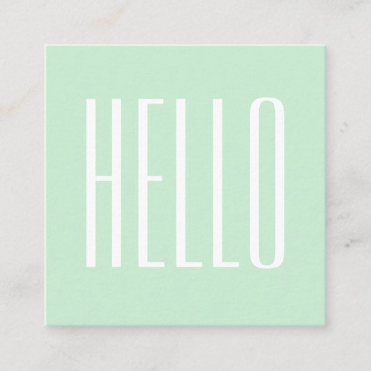 パステル調の最小主義のモダンではっきりしたなこんにちはの名刺 スクエア名刺 (正面)