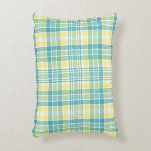 パステル調の格子縞 アクセントクッション (正面(垂直))