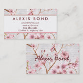 パステル調の桜のデザイン 名刺 (正面/裏面)