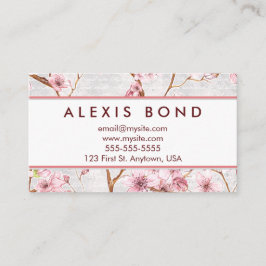 パステル調の桜のデザイン 名刺