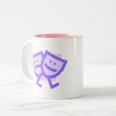 パステル調の歩くの戯曲マスク、戯曲ママ ツートーンマグカップ (正面左)