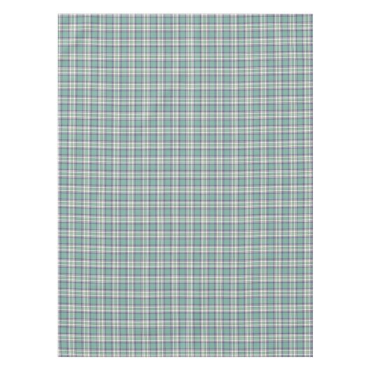 パステル調の水の、紫色および黄色の格子縞 テーブルクロス (正面)