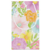 パステル調の水彩画のギフトバッグ スモールペーパーバッグ (裏面)