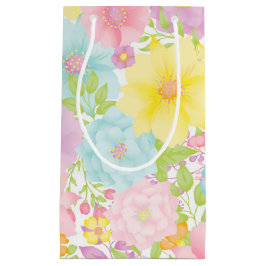 パステル調の水彩画のギフトバッグ スモールペーパーバッグ