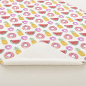 パステル調の水彩画のプールの浮遊物パターン シェルパブランケット (3/4)