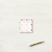 パステル調の水彩画のプールの浮遊物パターン ポストイット (デスク上)