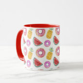 パステル調の水彩画のプールの浮遊物パターン マグカップ (正面左)