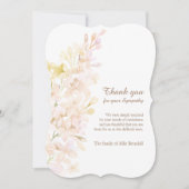 パステル調の水彩画のライラックの死別は感謝していしています サンキューカード (正面)