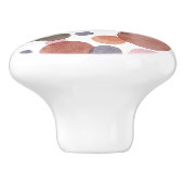 パステル調の水彩画の手塗りの水玉模様の装飾 セラミックノブ (側面)