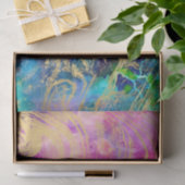 パステル調の水彩画の星雲のモダンな金ゴールドの大理石 薄葉紙 (ギフト)