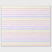 パステル調の水彩画は縞で飾ります ラッピングペーパー (フラット)