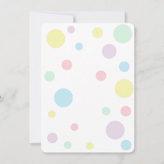 パステル調の水玉模様のベビーシャワー招待状 招待状 (裏面)