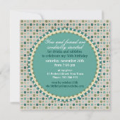 パステル調の水玉模様の第50バースデーパーティ招待状 招待状 (裏面)