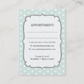 パステル調の水玉模様の美容師のアポイントメントカード 予約カード (裏面)
