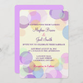 パステル調の泡結婚式招待状 招待状 (正面/裏面)