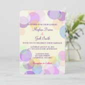 パステル調の泡結婚式招待状 招待状 (スタンド正面)