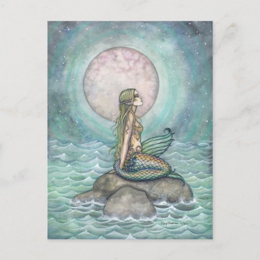 パステル調の海の人魚ファンタジーアート ポストカード (正面)