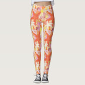 パステル調の海の創造物パターン レギンス (正面)