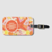 パステル調の海の創造物|のモノグラム ラゲッジタグ (正面横)